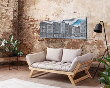 Cargar imagen en el visor de la galería, City Buildings Canvas Print, Large Urban Art Print, City Art, Row Of Buildings, Streetscape, Skyline, Panoramic, Wall Art, Canvas Print