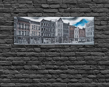 Cargar imagen en el visor de la galería, City Buildings Canvas Print, Large Urban Art Print, City Art, Row Of Buildings, Streetscape, Skyline, Panoramic, Wall Art, Canvas Print
