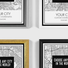 Load image into Gallery viewer, Choose Any City - Custom Map Art - Office Decor Travel Gift Custom Map City Canvas Print Home Town Streets Map Art Wall Poster Gift