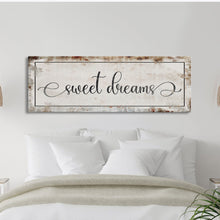 Load image into Gallery viewer, Sweet Dreams, Master bedroom sign for over bed, master bedroom wall decor, wall art for bedroom wall, sweet dreams canvas print, guest room