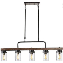Load image into Gallery viewer, Anmytek Kitchen Island Pendant Lighting with Bubble Glass Shade Industrial Rustic Chandelier Retro Ceiling Light or Edison Vintage Hanging Light Fixture 5-Lights (C0039)