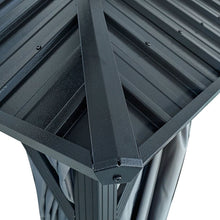 Load image into Gallery viewer, 10x12ft Gazebo Double Roof Canopy with Netting and Curtains, Outdoor Gazebo 2-Tier Hardtop Galvanized Iron Aluminum Frame Garden Tent for Patio, Backyard, Deck and Lawns