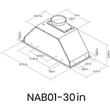 Load image into Gallery viewer, Range Hood Insert, EKON NAB01-30IN 900CFM Built-in Range Hoods Ducted/Ductless with 4-Speed Soft Touch Panel Control/Dishwasher-safe Filters, Kitchen Hoods for Over Kitchen Stove