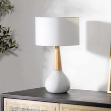 Carregar imagem no visualizador da galeria, Baugo White Ceramic Table Lamp
