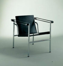 Load image into Gallery viewer, Le Corbusier Basculant Sling Chair (LC1) - Black Leather