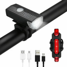 Carregar imagem no visualizador da galeria, LED Bike Light Set with USB Rechargeable Headlight and Taillight