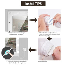 Carregar imagem no visualizador da galeria, LED Mirror Light Bulbs with USB Touch Switch for Vanity & Dressing Table
