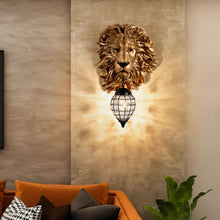 Carregar imagem no visualizador da galeria, Lion Head Wall Lamp