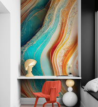Carregar imagem no visualizador da galeria, Colorful Marble Slate Wallpaper Mural. #6737