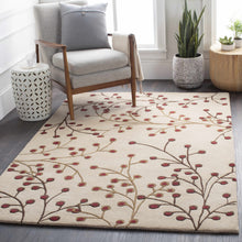 Load image into Gallery viewer, Elsu Beige&Burgandy Wool Rug