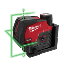 Carregar imagem no visualizador da galeria, Milwaukee 3622-21 M12 Green Cross Line & Plumb Points Laser Kit