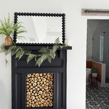 Load image into Gallery viewer, Black Beaded Carved Wood Wall Mirror