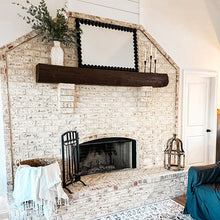 Load image into Gallery viewer, Black Beaded Carved Wood Wall Mirror