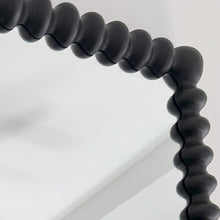 Load image into Gallery viewer, Black Beaded Carved Wood Wall Mirror