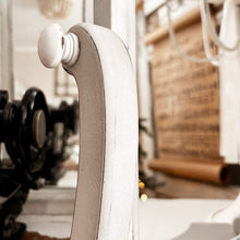Carregar imagem no visualizador da galeria, Distressed White Adjustable Wood Vanity Mirror
