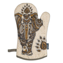 Load image into Gallery viewer, Elephant Boho Oven Mitts And Potholder Set