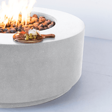 Carregar imagem no visualizador da galeria, Modern Blaze Oblica Round Concrete Fire Pit Table