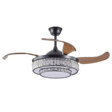 Carregar imagem no visualizador da galeria, Modern Indoor Ceiling Fan with Retractable LED Light, Remote, and 4 Blades