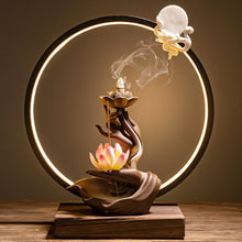 Load image into Gallery viewer, Moonlit Incense Burner Table Lamp
