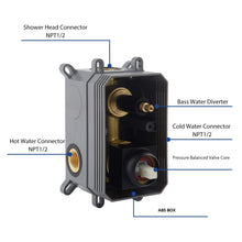 Cargar imagen en el visor de la galería, Matte Black Ceiling Mounted Rainfall Shower Faucet: 12'' or 16'' with LED Option