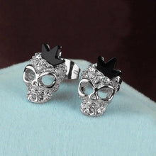 Load image into Gallery viewer, Crystal Skull Crown Earrings