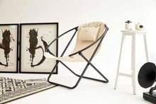 Cargar imagen en el visor de la galería, Faux Leather Folding Chair Metal Frame Off White