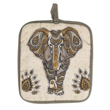 Load image into Gallery viewer, Elephant Boho Oven Mitts And Potholder Set