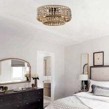 Carregar imagem no visualizador da galeria, Farmhouse 3-Light Wood Beaded Flush Mount Ceiling Lights