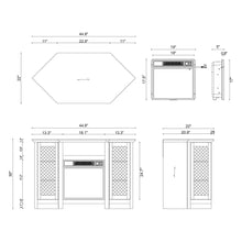 Carregar imagem no visualizador da galeria, 45" Corner Electric Fireplace TV Stands Console Table with 2 Metal Mesh Doors