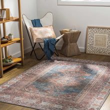 Carregar imagem no visualizador da galeria, Baltinglass Rust & Blue Washable Area Rug - Clearance