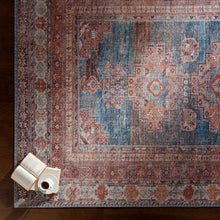 Carregar imagem no visualizador da galeria, Baltinglass Rust & Blue Washable Area Rug - Clearance