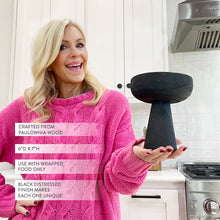 Carregar imagem no visualizador da galeria, Modern Black Elevated Paulownia Wood Bowl Riser