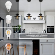 Carregar imagem no visualizador da galeria, Rustic Black Pendant Light for Island with Adjustable Cage Design