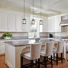 Carregar imagem no visualizador da galeria, Rustic Silver Metal Pendant Hanging Lights Kitchen with Adjustable LED Lamp