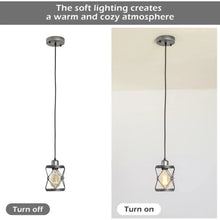 Carregar imagem no visualizador da galeria, Rustic Silver Metal Pendant Hanging Lights Kitchen with Adjustable LED Lamp