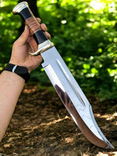 Carregar imagem no visualizador da galeria, Custom Handmade Bowie Knife – 17" Buffalo Horn Handle