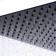 Cargar imagen en el visor de la galería, 12-inch or 16-inch Wall Mount Matte Black Rain Shower Head with Thermostatic Faucet and Tub Spout - Immerse in a Blissful Shower Experience