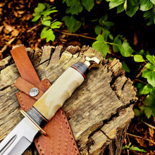 Load image into Gallery viewer, Custom Handmade Bowie Knife - D2 Steel Blade with Bone Handle