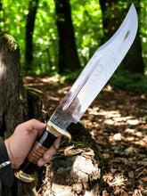 Carregar imagem no visualizador da galeria, Custom Handmade Bowie Knife – 17" Buffalo Horn Handle
