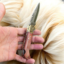 Load image into Gallery viewer, Custom Handmade Damascus Steel Pocket Clip Knife - 3" Blade