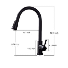 Cargar imagen en el visor de la galería, Matte Black Or Brushed Gold Pull Out Spray Kitchen Sink Faucet Commercial Swivel Tap W/Plate