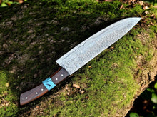 Cargar imagen en el visor de la galería, Custom Handmade Damascus Hunting Knife – 13" with Rosewood Handle