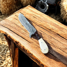 Load image into Gallery viewer, Cowboy Knife with Sheath | Rustic Summer Handmade Damascus Knife