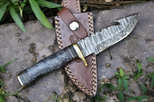 Load image into Gallery viewer, Custom Handmade Damascus Hunting Knife – 8" with Sheath