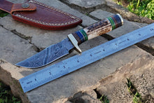Load image into Gallery viewer, Custom Handmade Hunting Knife – Damascus Steel Blade