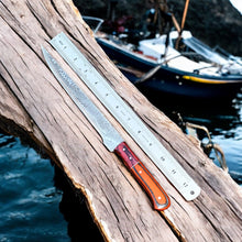 Load image into Gallery viewer, Custom Handmade Damascus Fillet Knife – 12" Exotic Wood