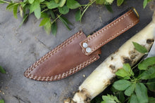 Load image into Gallery viewer, Custom Handmade Damascus Hunting Knife – 8" with Sheath