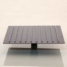 Cargar imagen en el visor de la galería, 12-inch or 16-inch Wall Mount Matte Black Rain Shower Head with Thermostatic Faucet and Tub Spout - Immerse in a Blissful Shower Experience