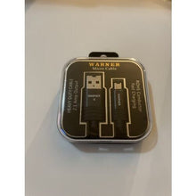 Load image into Gallery viewer, Warner Deluxe Royal Micro Charging and Data Cable - Compatible with Android, Samsung, Galaxy, Motorola, HTC, LG, BlackBerry, Nokia, Kyosera, Sony - Color Blue/Black