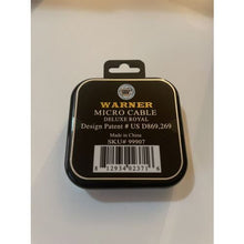 Load image into Gallery viewer, Warner Deluxe Royal Micro Charging and Data Cable - Compatible with Android, Samsung, Galaxy, Motorola, HTC, LG, BlackBerry, Nokia, Kyosera, Sony - Color Blue/Black